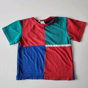 Vintage 90s Please Mum Colorblock Shirt Kids Small‎ 6-8 Years Retro Y2K Boy Girl